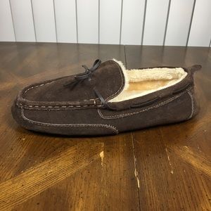 Eddie Bauer Men’s Justin Suede Faux Fur Lined Slippers - Brown - US 9.5 to 10.5